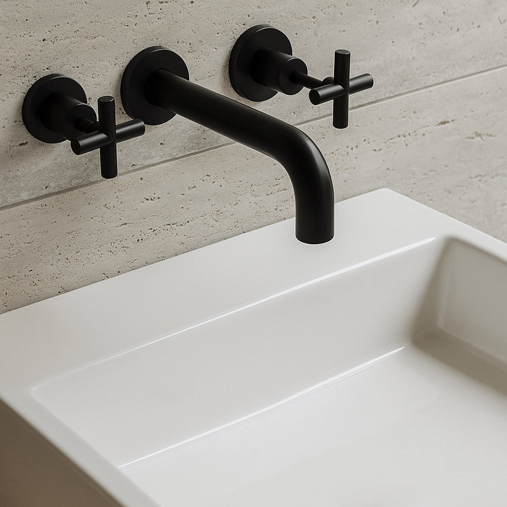 Nero X Plus  Wall Basin Set, 180mm Spout