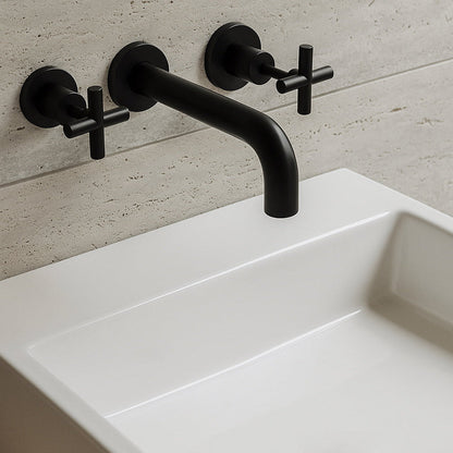 Nero X Plus  Wall Basin Set, 180mm Spout