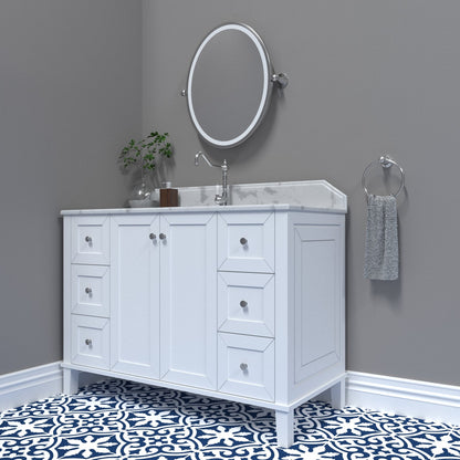 Turner Hastings Coventry 120x55 Single Bowl White Vanity with Marble