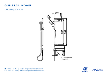 Greens Gisele Rail Shower