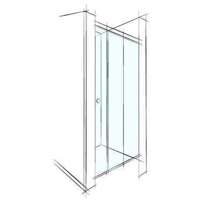 Xpace Custom Frameless Sliding Wall-To-Wall (3 Panels) - Up to 2000 / Bronze