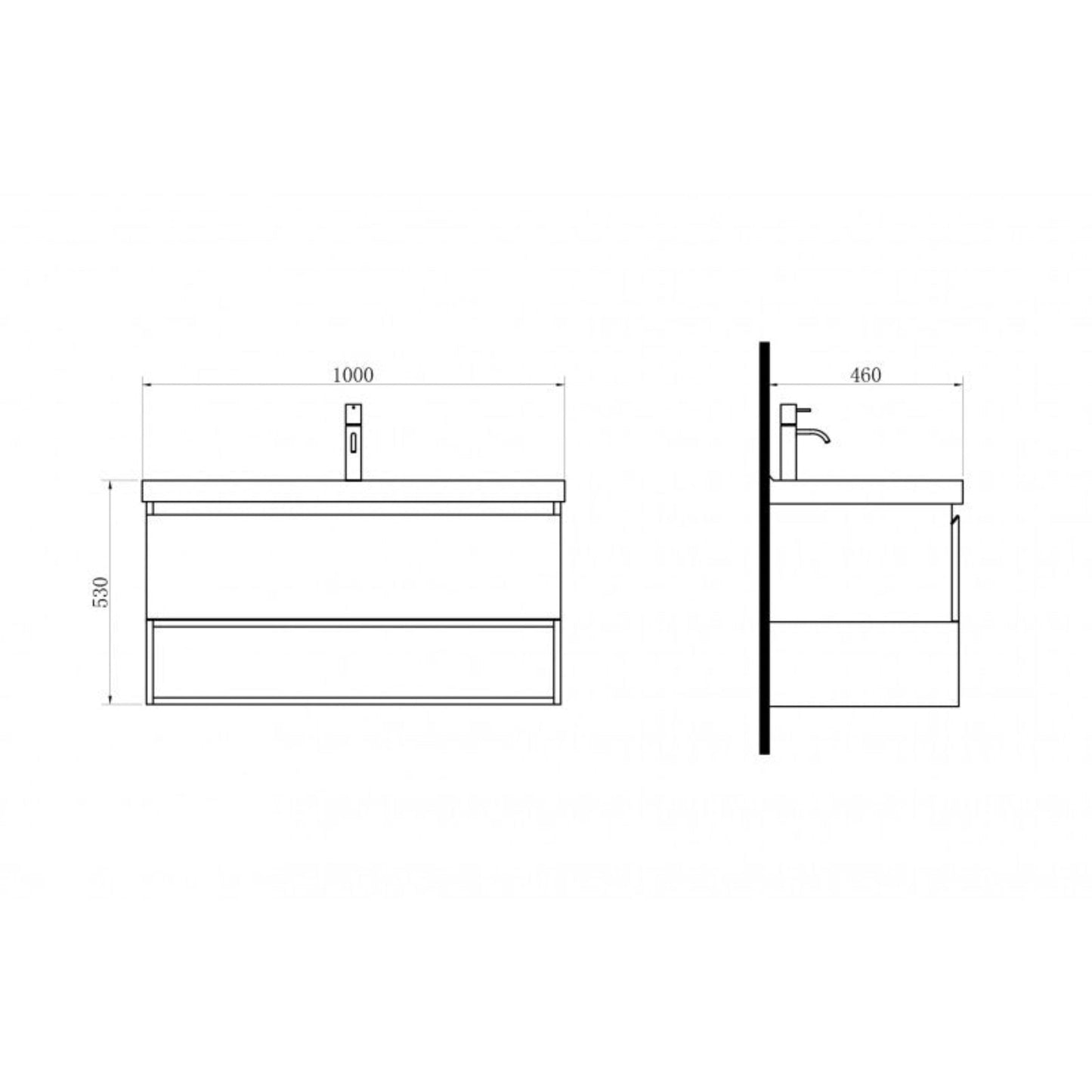 ZERO 1000MM, Callacatta,  Wall Hung
