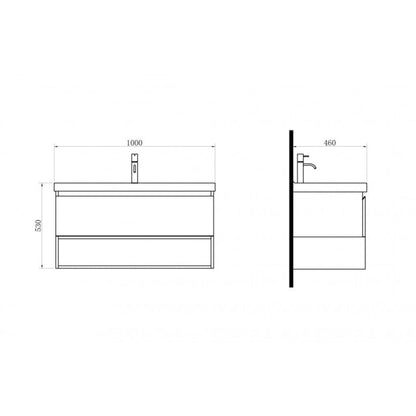 ZERO 1000MM, Callacatta,  Wall Hung
