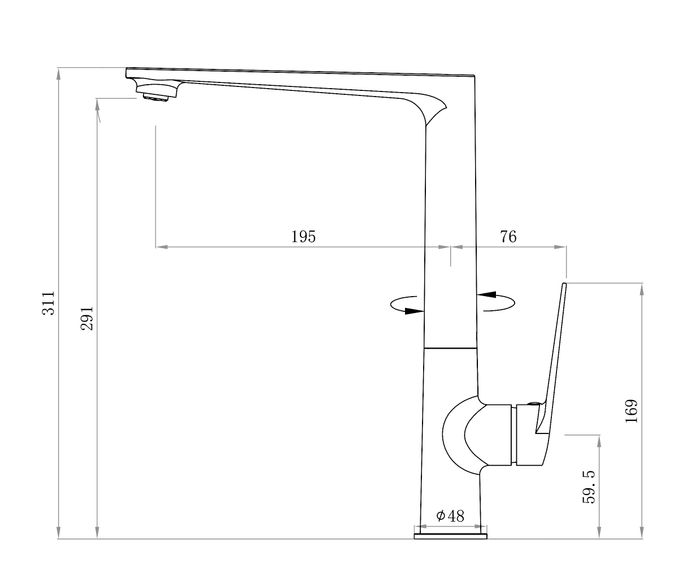 INSPIRE ZEVIO SINK MIXER BRUSHED