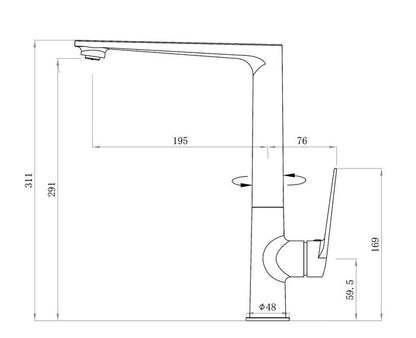 INSPIRE ZEVIO SINK MIXER BRUSHED