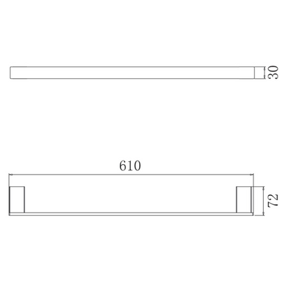 ZEN Series Single Towel Bar 24″ – Matt Chrome