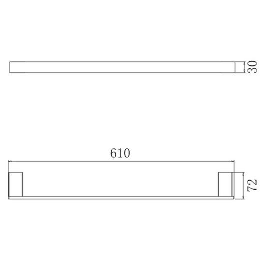 ZEN Series Single Towel Bar 24″ – Matt Chrome