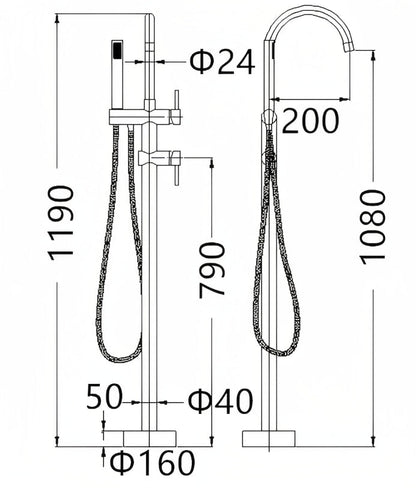 INSPIRE PAVIA FREE STANDING BATH MIXER