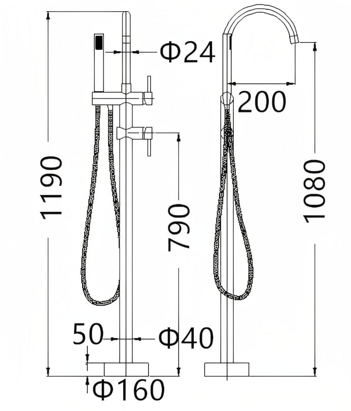 INSPIRE PAVIA FREE STANDING BATH MIXER