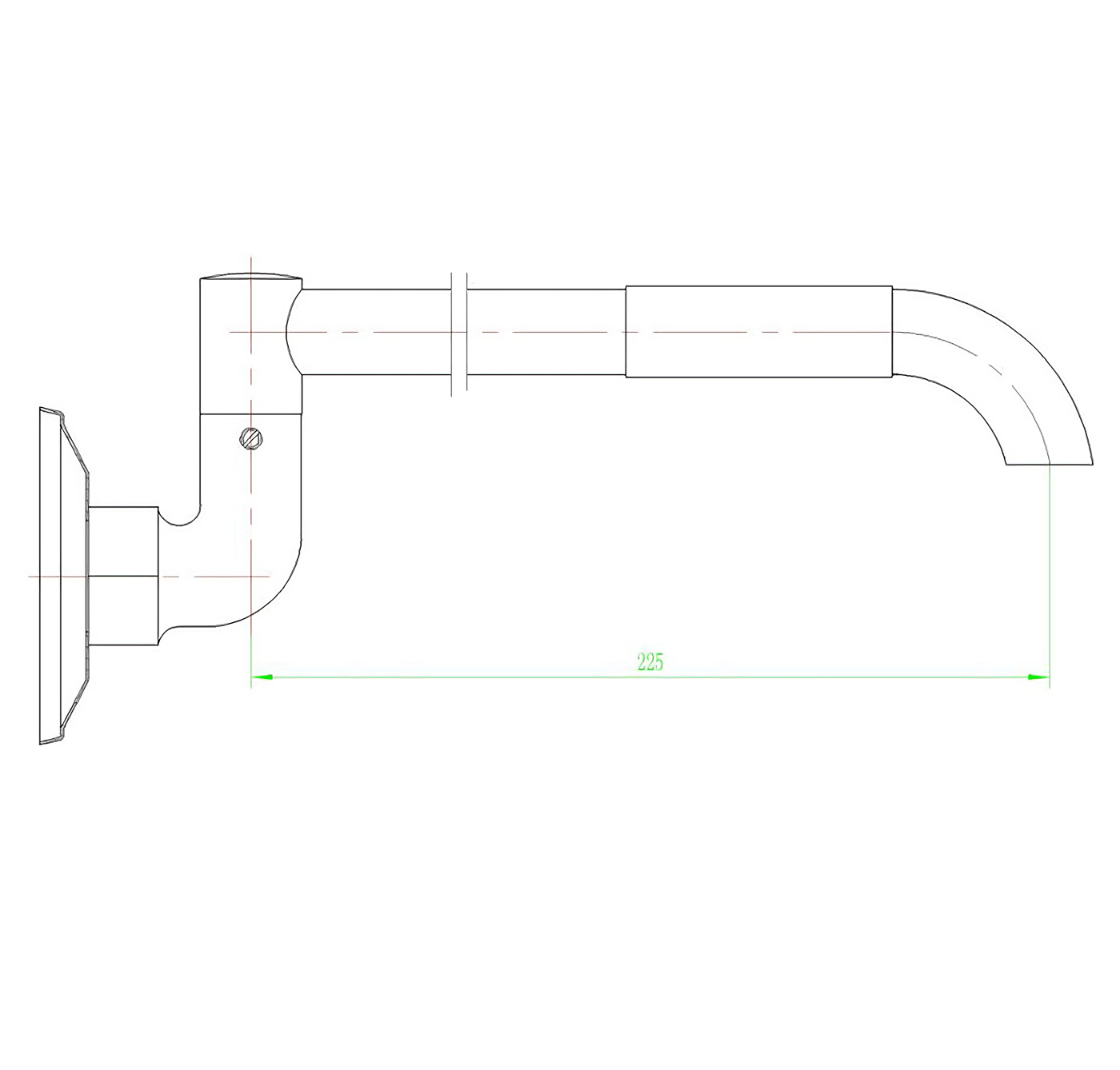 INSPIRE LAUNDRY SPOUT 225MM