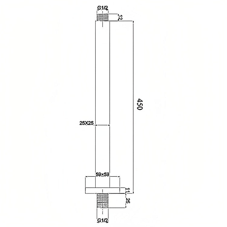 INSPIRE CEILING SHOWER ARM ROUND 450MM
