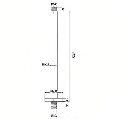 INSPIRE CEILING SHOWER ARM ROUND 450MM