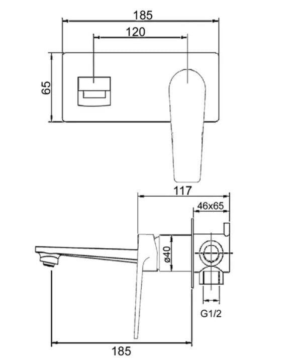 INSPIRE ZEVIO WALL BASIN MIXER