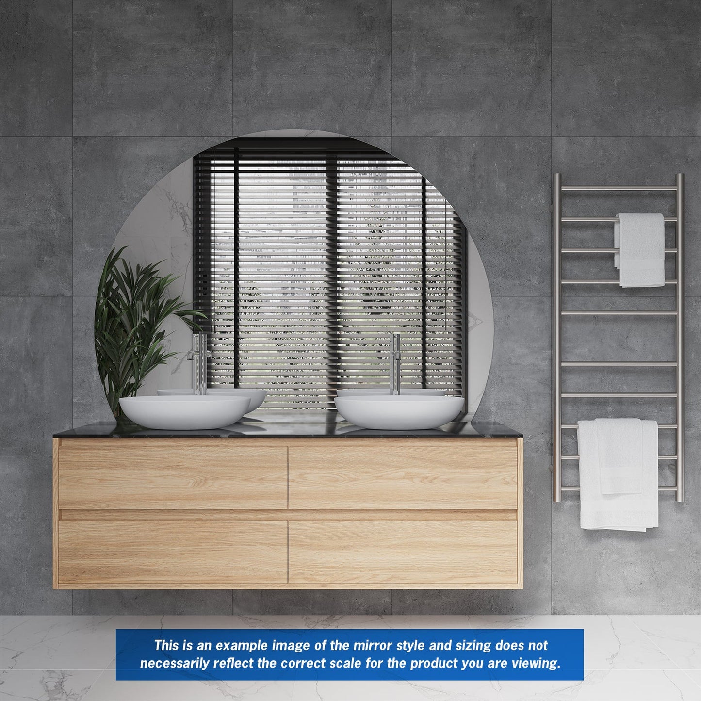 Thermogroup 1500x1100x11mm D-Shaped  Edge Mirror (Hanger Fixings)