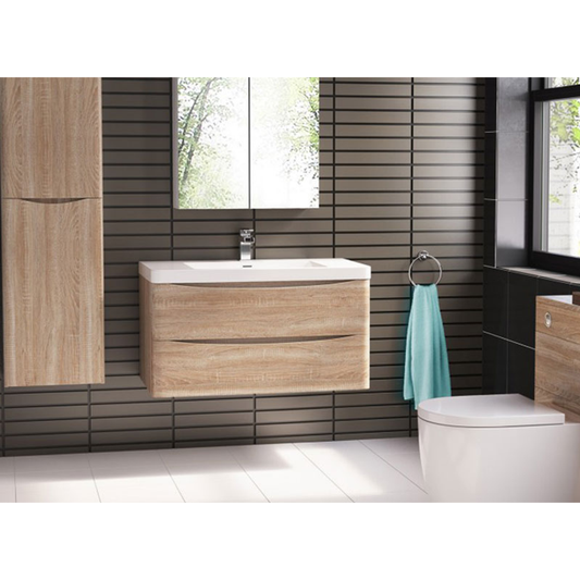 Belbagno Ancona Single 1200mm Wall Hung Vanity  Oak  1200X480X450