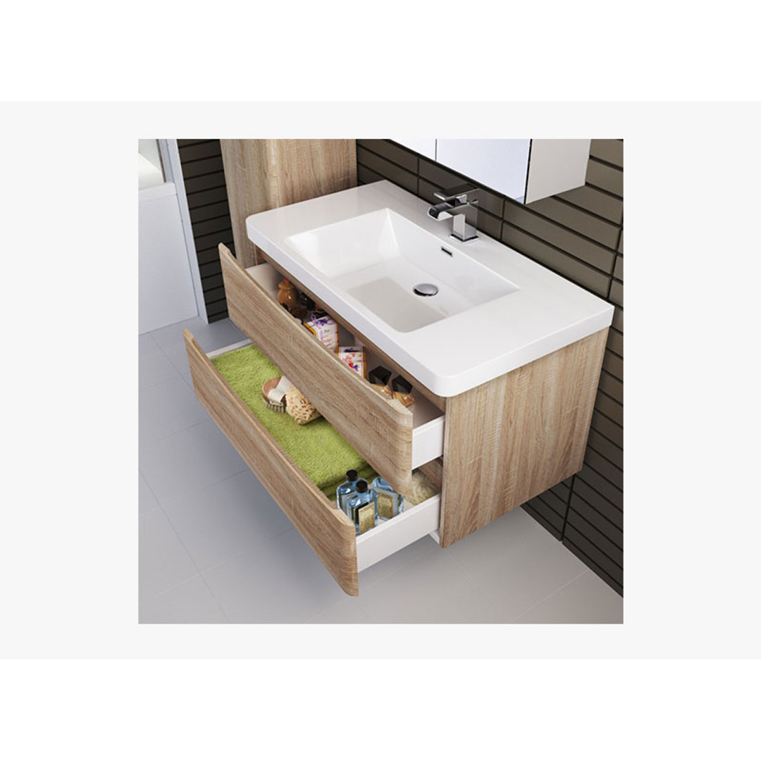 Belbagno Ancona Single 1200mm Wall Hung Vanity  Oak  1200X480X450