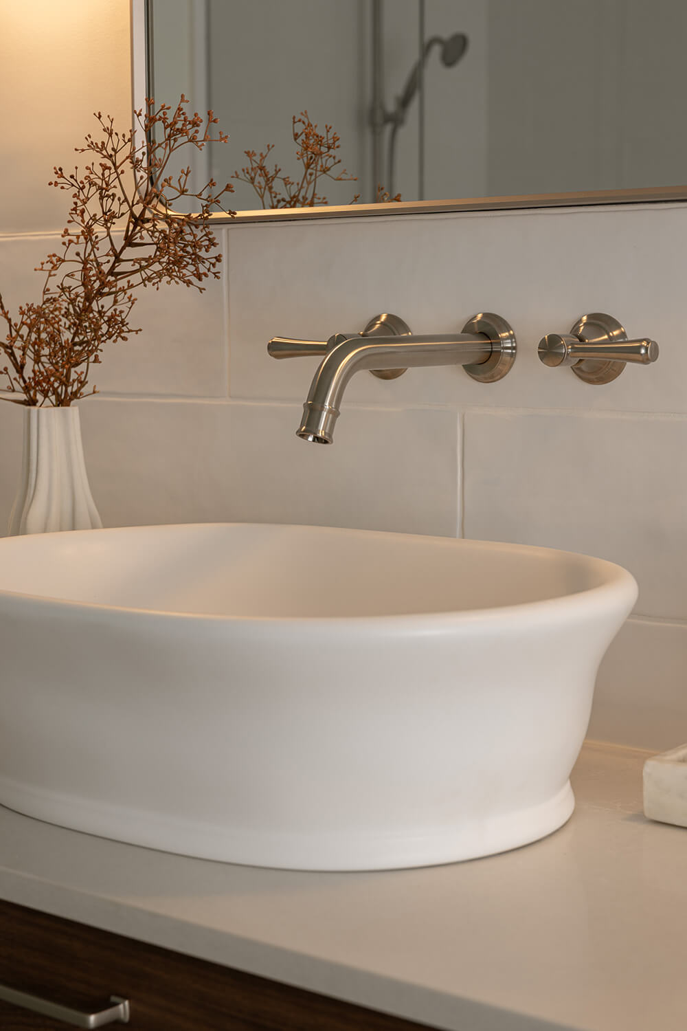 Cambridge 54 x 39 TitanCast Solid Surface Above Counter Basin-Satin Silk White