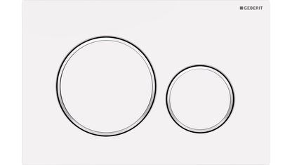 Geberit Matte White Round Sigma 20 Fingerprint Resistant Flush Plate