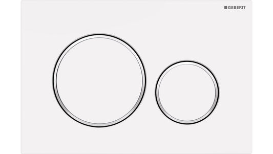 Geberit Matte White Round Sigma 20 Fingerprint Resistant Flush Plate