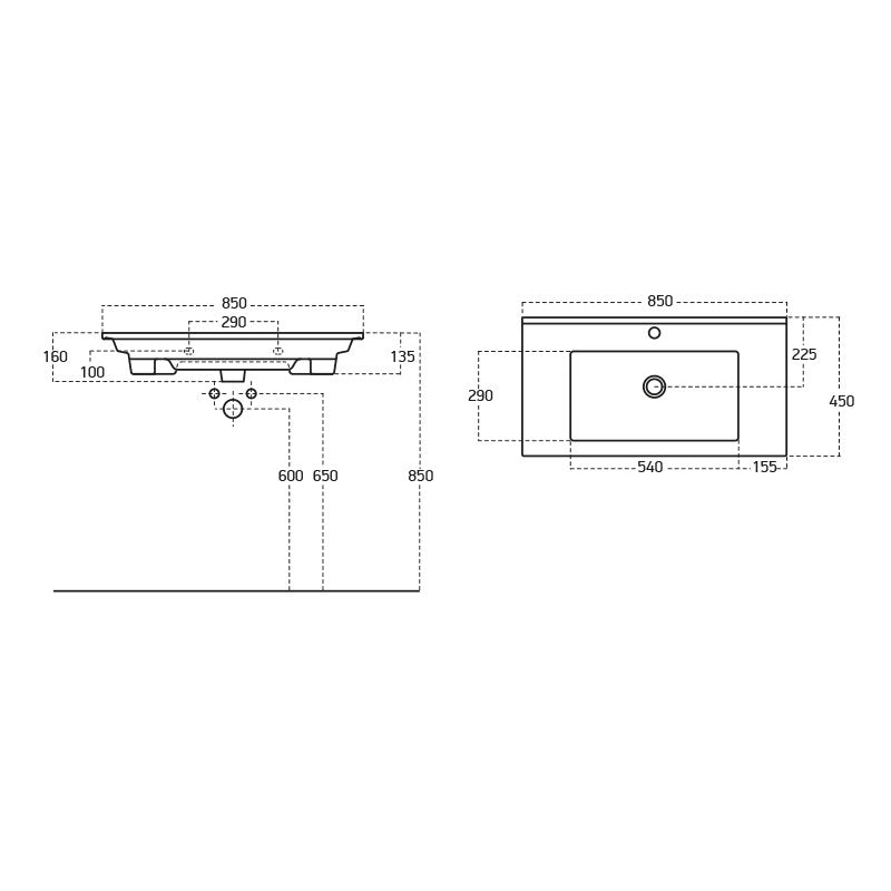 Atria Neo 850 mm Free Standing