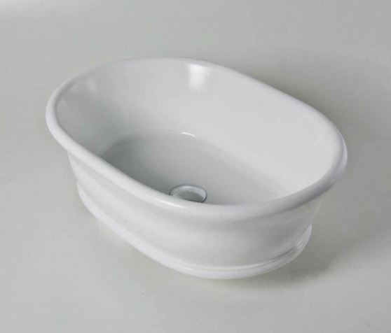Cambridge 54 x 39 TitanCast Solid Surface Above Counter Basin-Satin Silk White