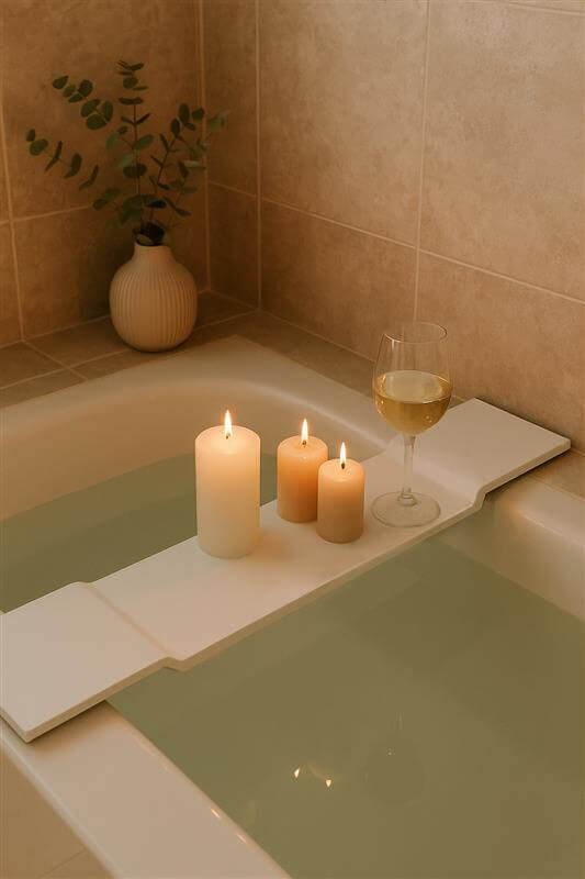 Solid Surface Bath Caddy 94 x 20 - Matte White