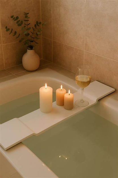 Solid Surface Bath Caddy 94 x 20 - Matte White