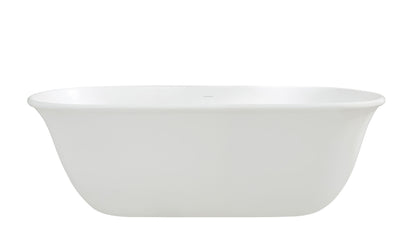 Blanche 162 x 77 TitanCast Solid Surface Freestanding Bath - Satin Silk White