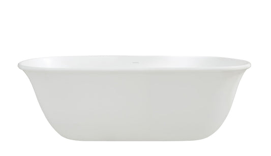 Blanche 162 x 77 TitanCast Solid Surface Freestanding Bath - Satin Silk White
