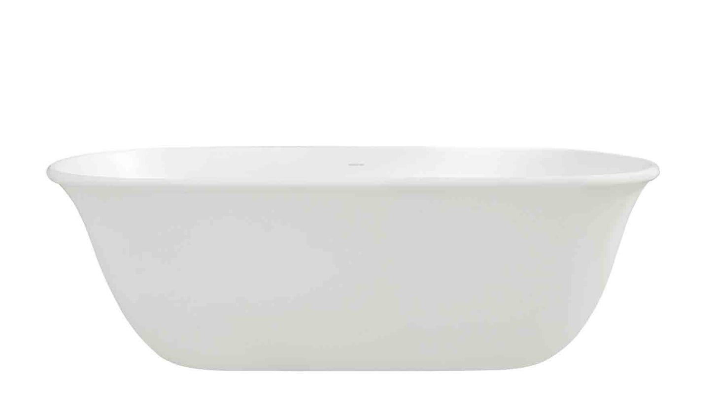 Blanche 162 x 77 TitanCast Solid Surface Freestanding Bath - Gloss White