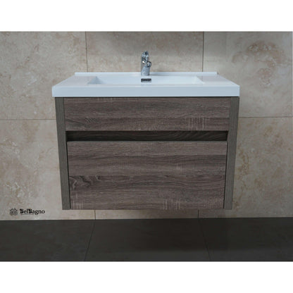 Belbagno Alexandra 760mm Wall Hung Vanity Silver Oak