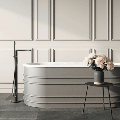 Belbagno Bucciano Freestanding Bath Stone Grey 1675mm