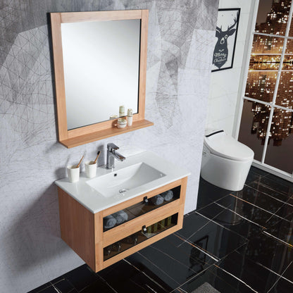 Belbagno Manhattan 800mm Wall Hung Vanity  Oak Man-800-W-Wo