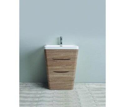 Belbagno Piramid 650mm Floor Standing Vanity  Oak 650 X 520 X 800