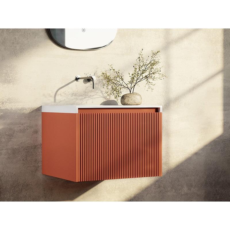 Belbagno Rimini 600mm Wall Hung Vanity Includes Basin Potters Clay