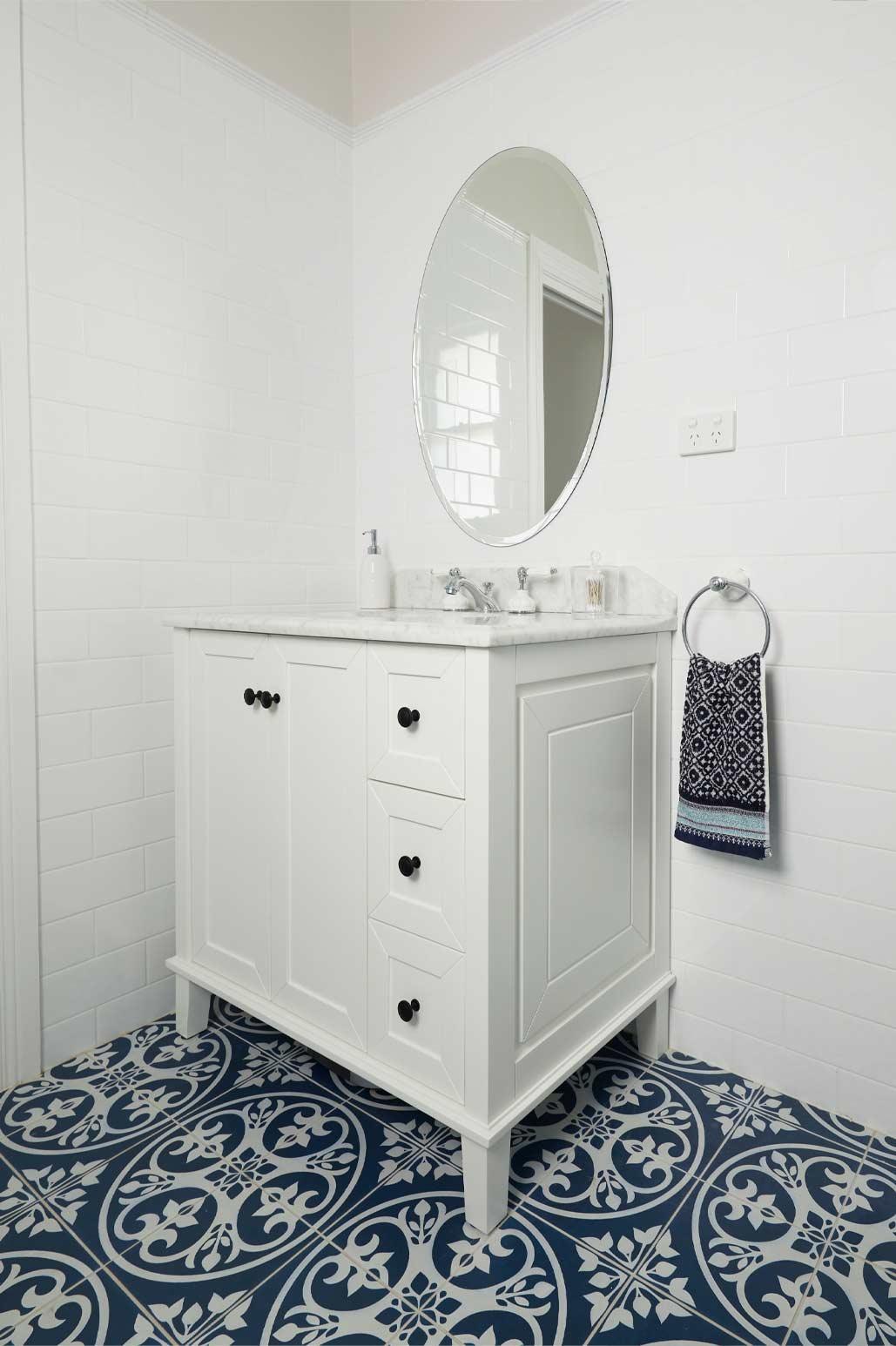 T&H Coventry 90 X 55 Satin  Vanity Real Marble Top & Ceramic U/C Basin