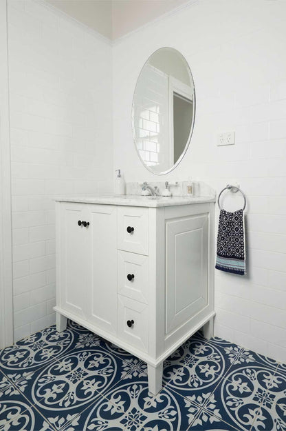 T&H Coventry 90 X 55 Satin  Vanity Real Marble Top & Ceramic U/C Basin