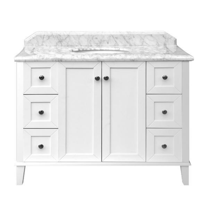 T&H Coventry 120 X 55 Sgl Bowl Satin  Vanity Real Marble Top & U/C Basin