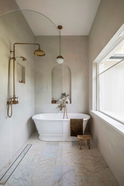 Cambridge 156 x 74 TitanCast Solid Surface Freestanding Bath - Satin Silk White