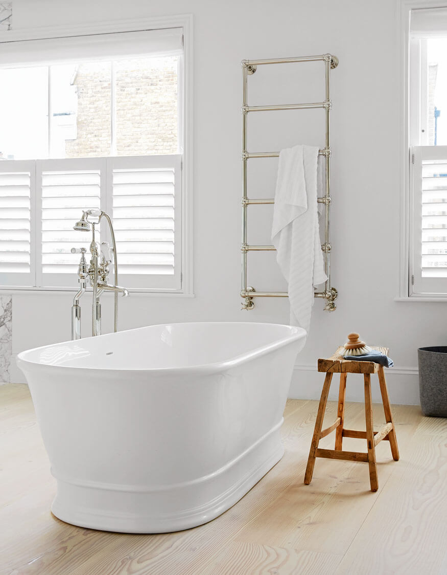 Cambridge 174 x 76 TitanCast Solid Surface Freestanding Bath - Satin Silk White