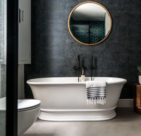 Cambridge 156 x 74 TitanCast Solid Surface Freestanding Bath - Satin Silk White