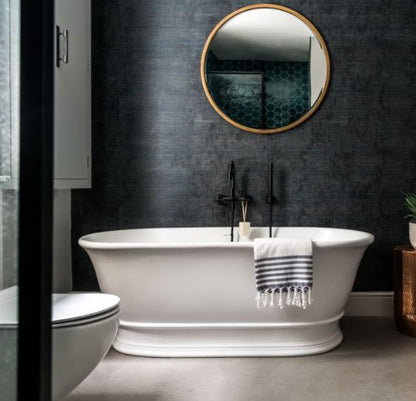 Cambridge 156 x 74 TitanCast Solid Surface Freestanding Bath - Satin Silk White