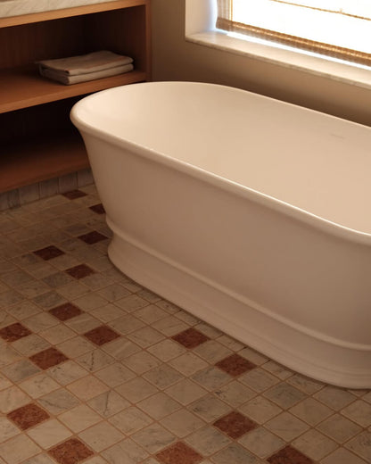 Cambridge 174 x 76 TitanCast Solid Surface Freestanding Bath - Gloss White