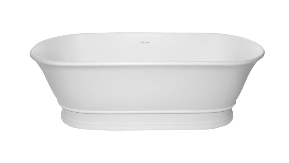 Cambridge 174 x 76 TitanCast Solid Surface Freestanding Bath - Satin Silk White