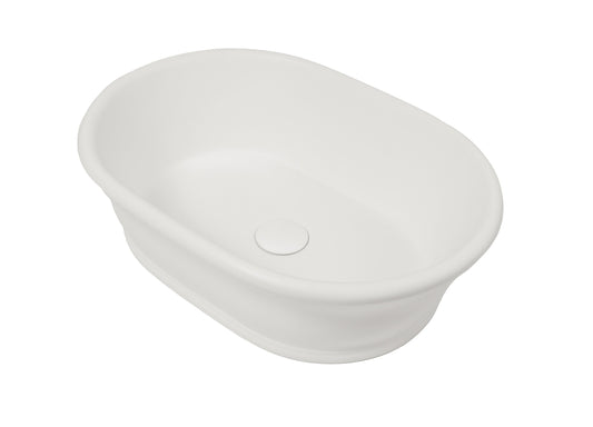 Cambridge 54 x 39 TitanCast Solid Surface Above Counter Basin-Satin Silk White