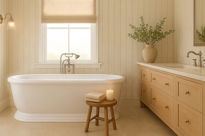 Camden 180 x 85 TitanCast Solid Surface Freestanding Bath - Satin Silk White