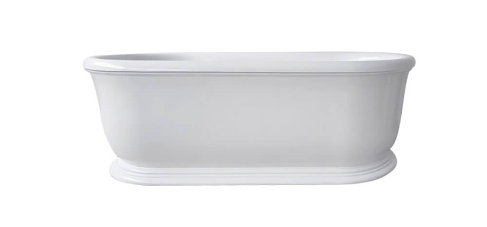 Camden 180 x 85 TitanCast Solid Surface Freestanding Bath - Gloss White