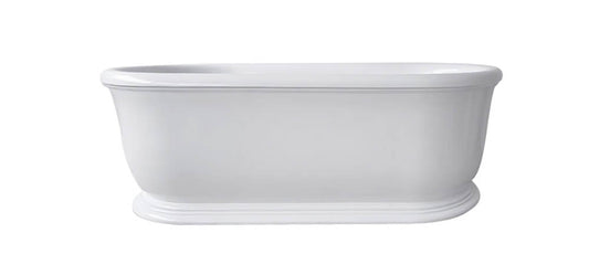 Camden 180 x 85 TitanCast Solid Surface Freestanding Bath - Gloss White