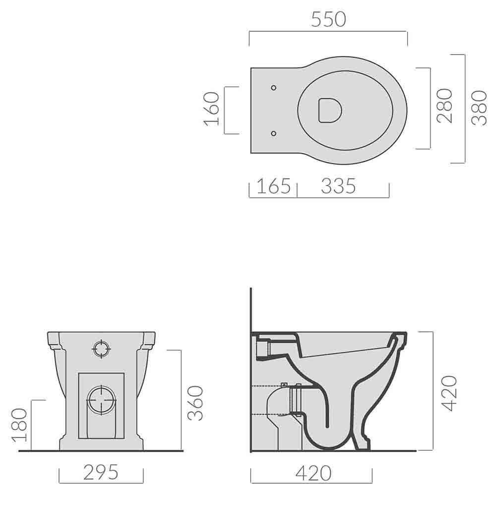 Claremont Floor Mounted Pan With Soft Close Seat