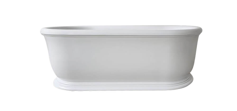 Camden 180 x 85 TitanCast Solid Surface Freestanding Bath - Satin Silk White